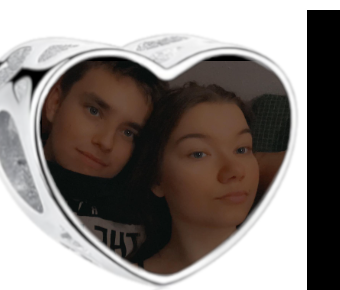 Charms • Zawieszka ze zdjęciem i grawerem • Serce ażurowe 2