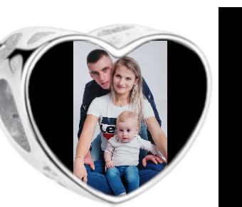 Charms • Zawieszka ze zdjęciem i grawerem • Serce ażurowe 1