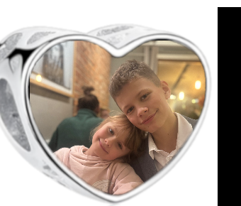Charms • Zawieszka ze zdjęciem i grawerem • Serce ażurowe 2