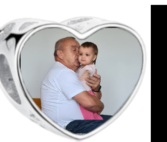 Charms • Zawieszka ze zdjęciem i grawerem • Serce ażurowe 1