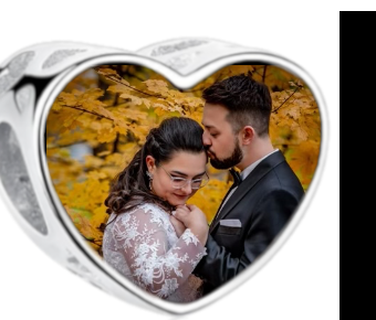 Charms • Zawieszka ze zdjęciem i grawerem • Serce ażurowe 2