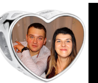Charms • Zawieszka ze zdjęciem i grawerem • Serce ażurowe 2