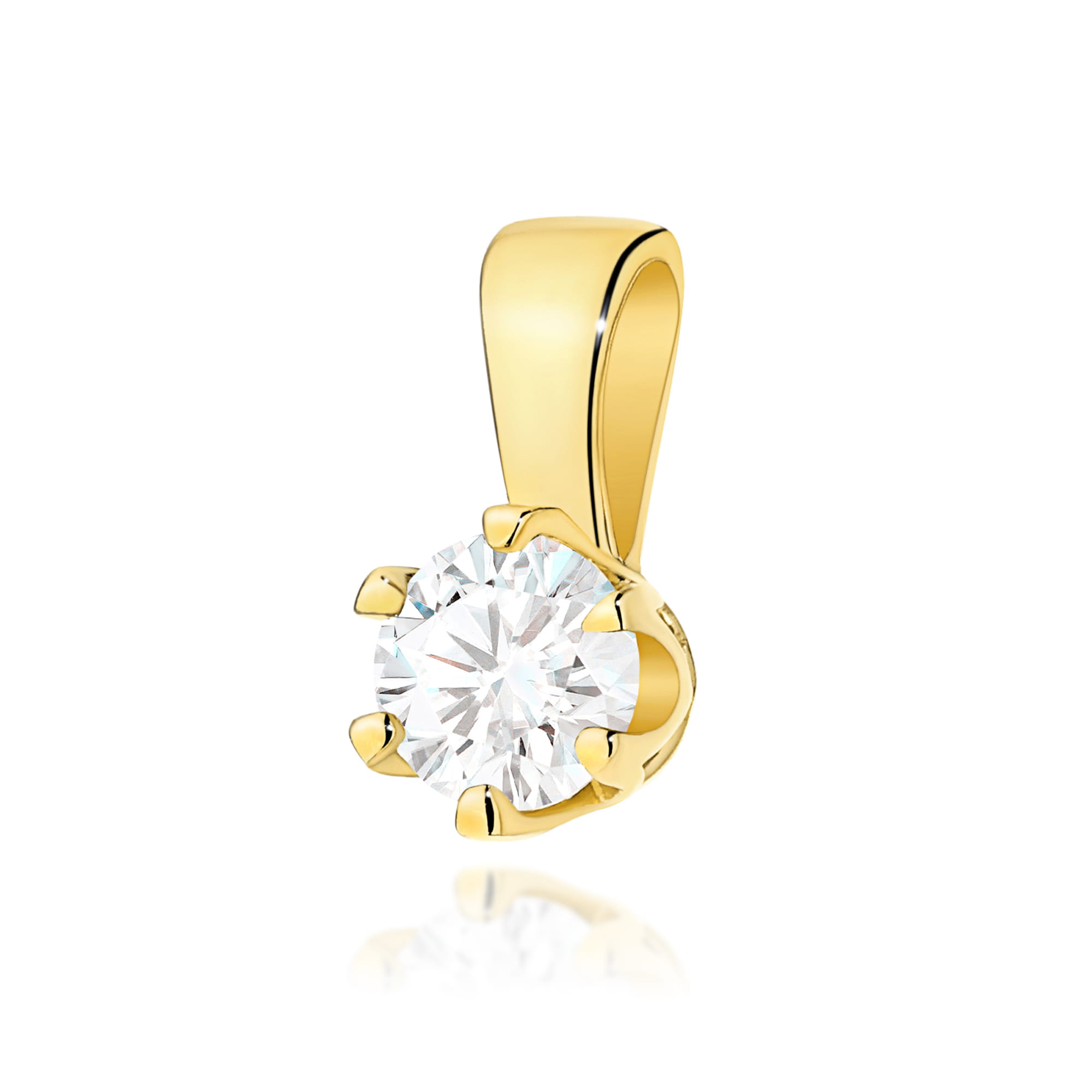 Zawieszka z żółtego złota z diamentem laboratoryjnym FZ220-585-LD0.30 3
