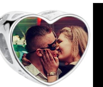 Charms • Zawieszka ze zdjęciem i grawerem • Serce ażurowe 1