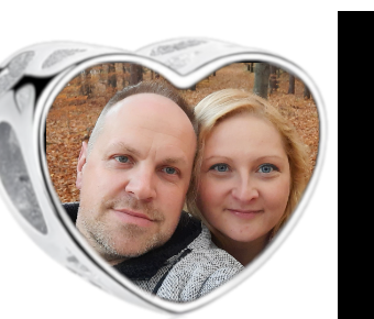 Charms • Zawieszka ze zdjęciem i grawerem • Serce ażurowe 1