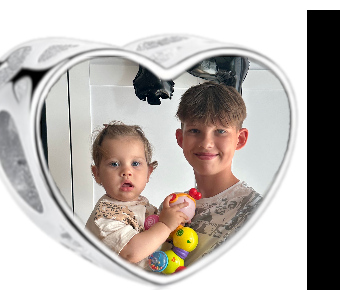 Charms • Zawieszka ze zdjęciem i grawerem • Serce ażurowe 2