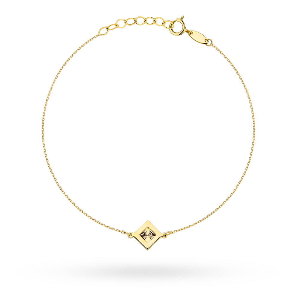 Bransoletka złota z diamentowanym rombem FUG2-B01190-585 1