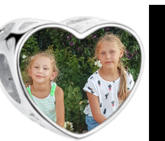 Charms • Zawieszka ze zdjęciem • Serce ażur • Różowe cyrkonie 2