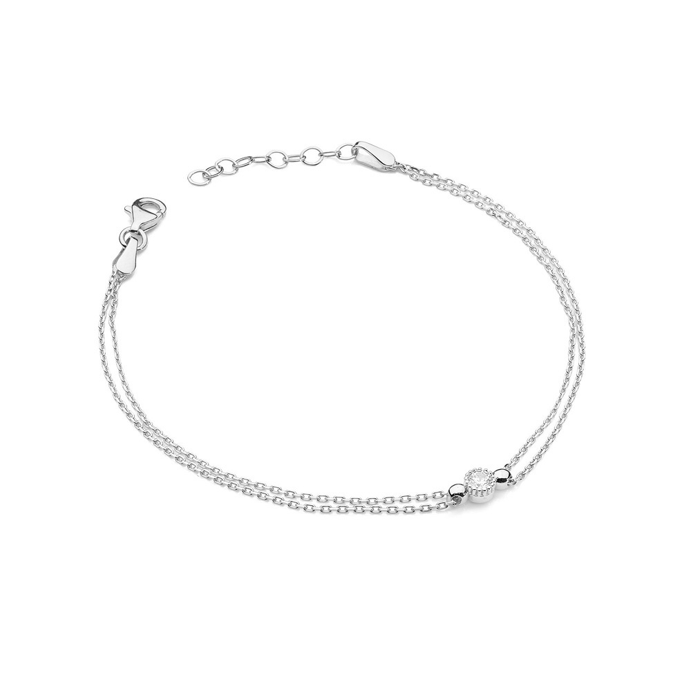 Bransoletka z białego złota z diamentami FB-004-B585-B0.10 2