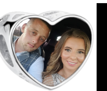 Charms • Zawieszka ze zdjęciem i grawerem • Serce ażurowe 1
