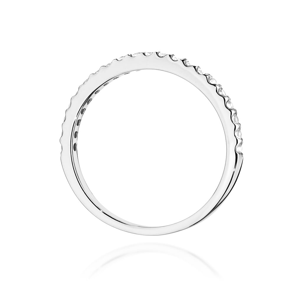 Pierścionek obrączka z białego złota z diamentami laboratoryjnymi 0.18ct 1