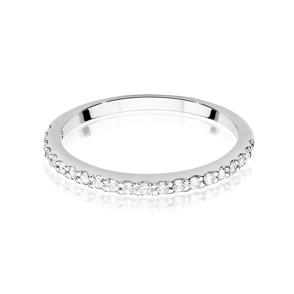 Pierścionek obrączka z białego złota z diamentami laboratoryjnymi 0.18ct 2