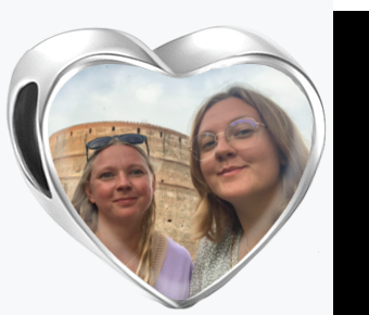 Charms • Zawieszka ze zdjęciem • Serce • Białe cyrkonie 2