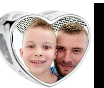 Charms • Zawieszka ze zdjęciem i grawerem • Serce ażurowe 2
