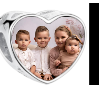 Charms • Zawieszka ze zdjęciem i grawerem • Serce ażurowe 2