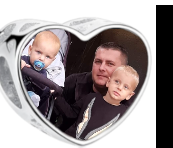 Charms • Zawieszka ze zdjęciem i grawerem • Serce ażurowe 2