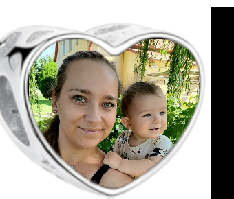 Charms • Zawieszka ze zdjęciem i grawerem • Serce ażurowe 2
