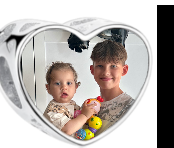 Charms • Zawieszka ze zdjęciem i grawerem • Serce ażurowe 2
