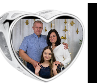 Charms • Zawieszka ze zdjęciem i grawerem • Serce ażurowe 2