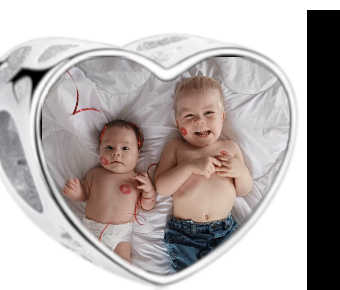 Charms • Zawieszka ze zdjęciem i grawerem • Serce ażurowe 2