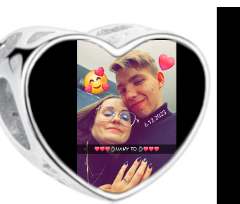 Charms • Zawieszka ze zdjęciem i grawerem • Serce ażurowe 2