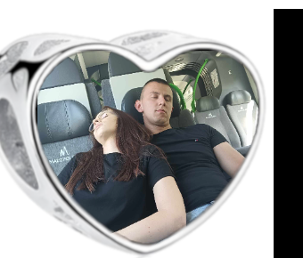 Charms • Zawieszka ze zdjęciem i grawerem • Serce ażurowe 2