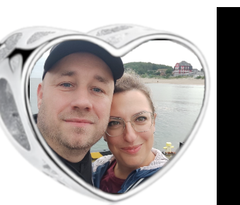 Charms • Zawieszka ze zdjęciem i grawerem • Serce ażurowe 2
