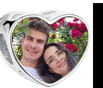 Charms • Zawieszka ze zdjęciem i grawerem • Serce ażurowe 2