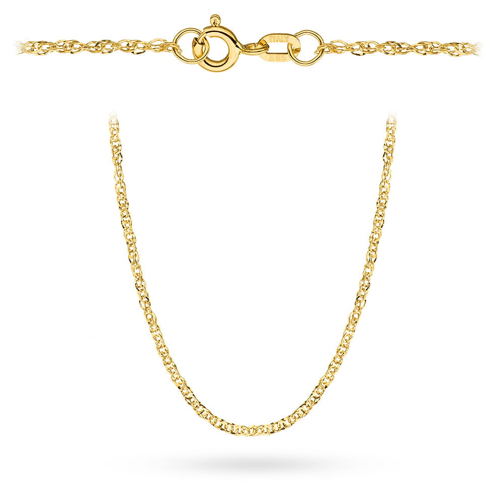 Złoty łańcuszek Singapur podwójnie skręcony diamentowany 50cm FUG1-38-L00131-2 1