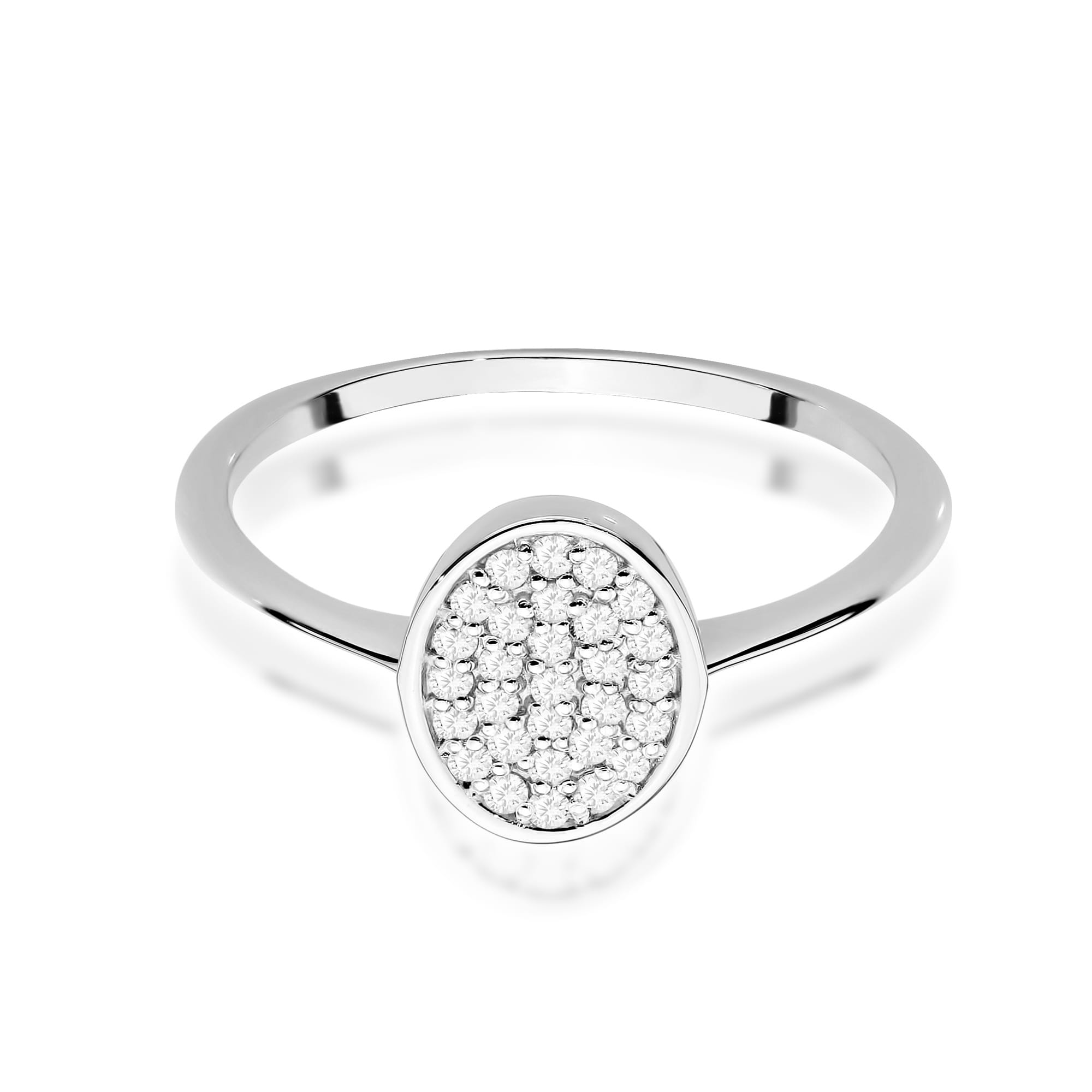 Pierścionek zaręczynowy z białego złota z brylantami 0.14ct 1