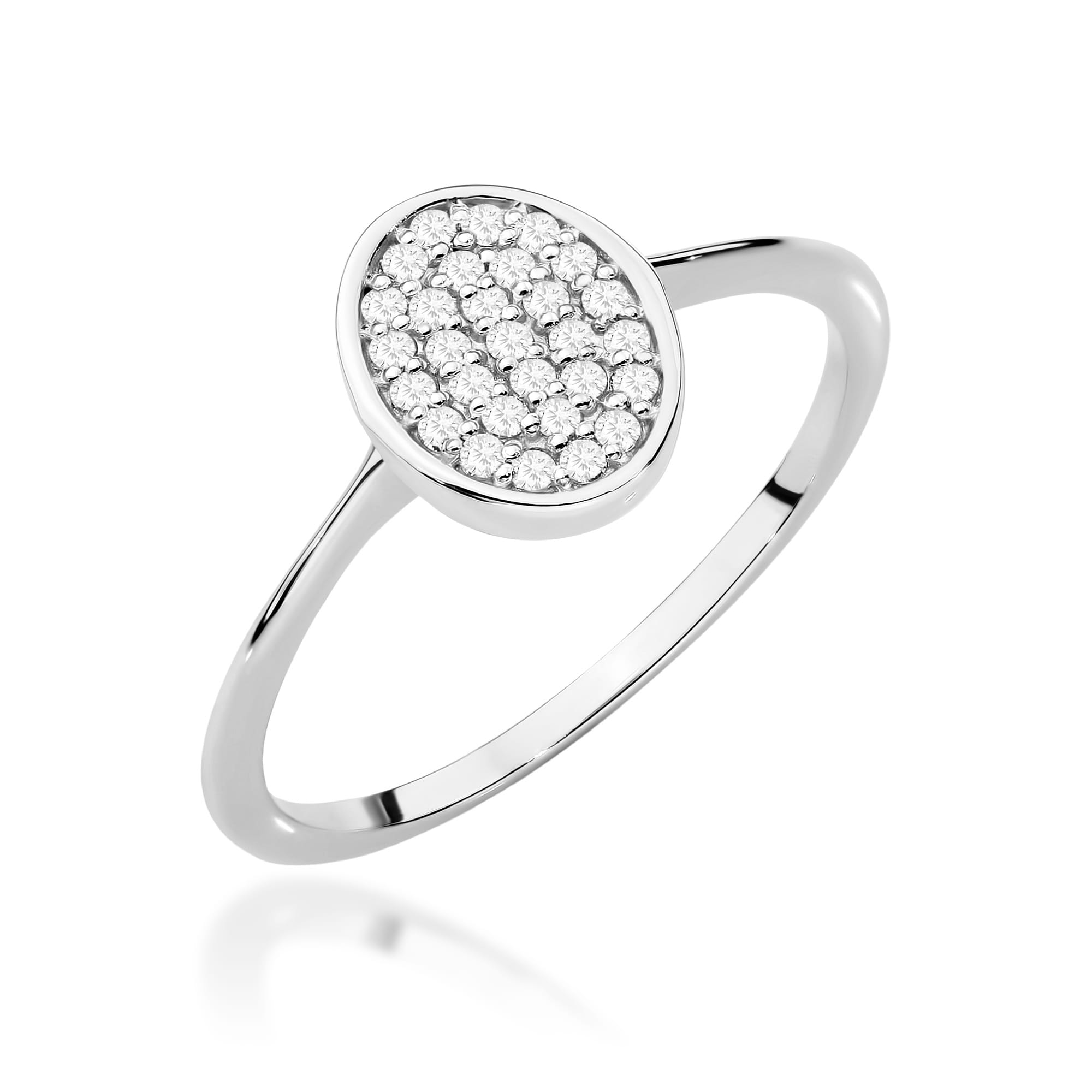 Pierścionek zaręczynowy z białego złota z brylantami 0.14ct 3