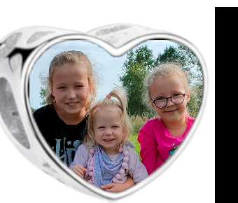 Charms • Zawieszka ze zdjęciem • Serce ażur • Różowe cyrkonie 2