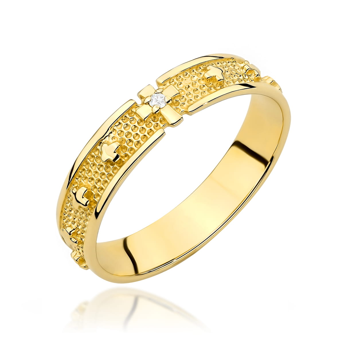 Pierścionek różaniec na palec z diamentem 0.0086 ct F580-585-B0.0086 3