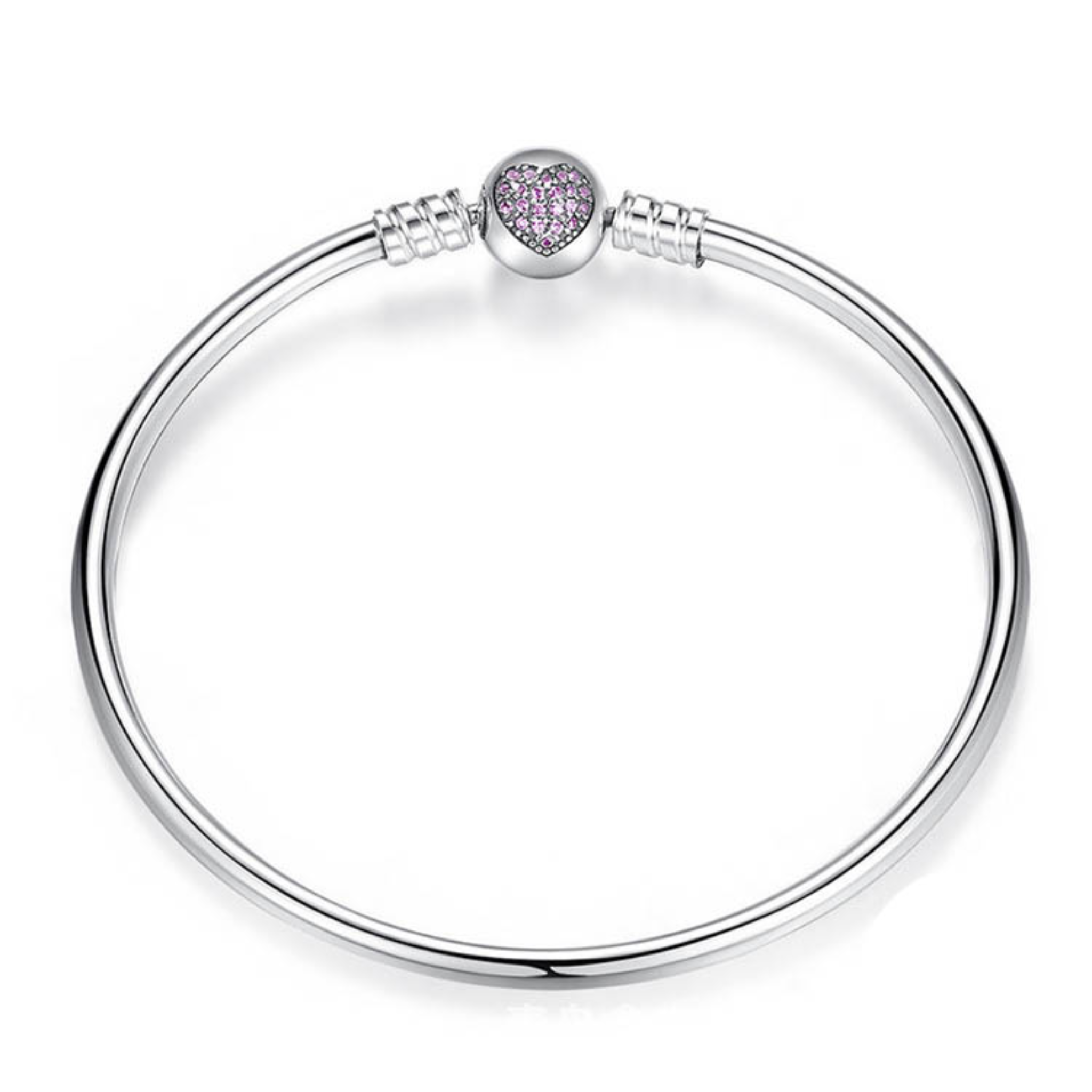 Srebrna bransoletka modułowa bangle z sercem FUG0164 4