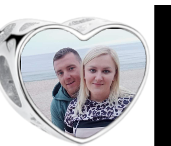 Charms • Zawieszka ze zdjęciem i grawerem • Serce ażurowe 2