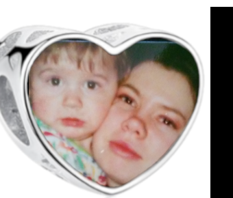 Charms • Zawieszka ze zdjęciem • Serce ażur • Różowe cyrkonie 1