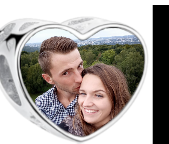 Charms • Zawieszka ze zdjęciem i grawerem • Serce ażurowe 2