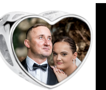 Charms • Zawieszka ze zdjęciem i grawerem • Serce ażurowe 2