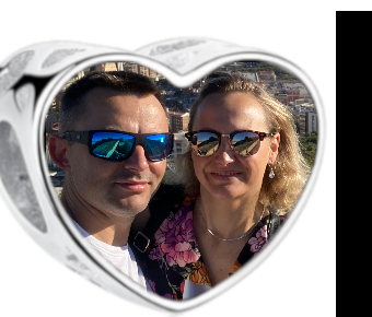 Charms • Zawieszka ze zdjęciem i grawerem • Serce ażurowe 2