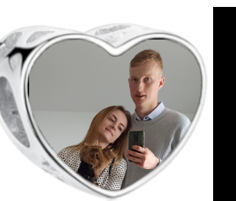 Charms • Zawieszka ze zdjęciem i grawerem • Serce ażurowe 2