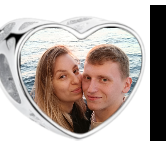 Charms • Zawieszka ze zdjęciem i grawerem • Serce ażurowe 2