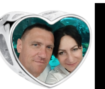 Charms • Zawieszka ze zdjęciem i grawerem • Serce ażurowe 2