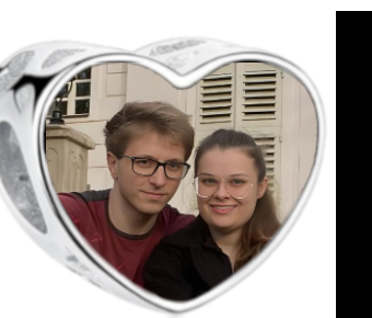 Charms • Zawieszka ze zdjęciem i grawerem • Serce ażurowe 2