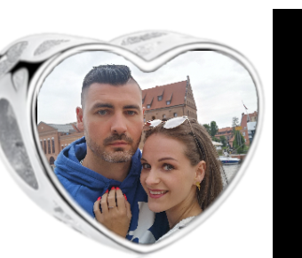 Charms • Zawieszka ze zdjęciem i grawerem • Serce ażurowe 2