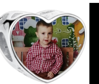 Charms • Zawieszka ze zdjęciem i grawerem • Serce ażurowe 1