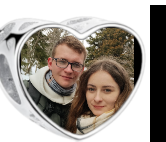 Charms • Zawieszka ze zdjęciem i grawerem • Serce ażurowe 1