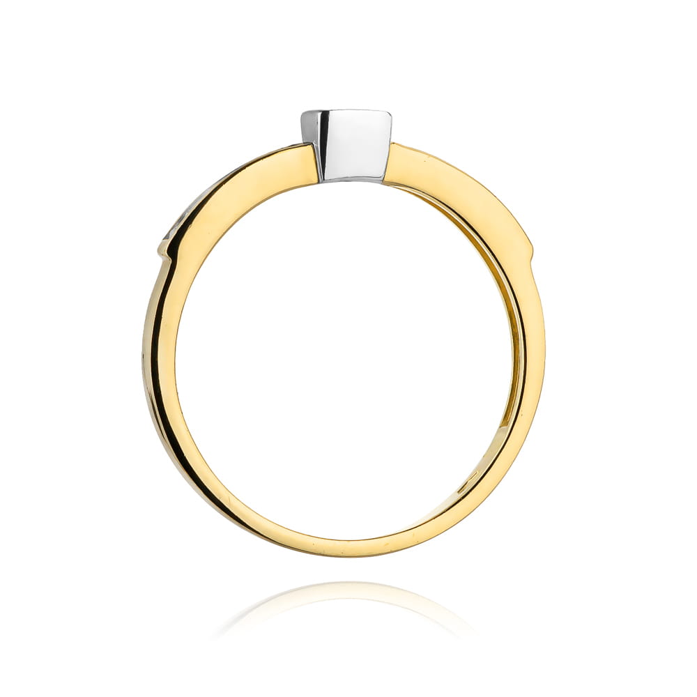 Pierścionek zaręczynowy z żółtego złota z brylantem 0.24 ct 1