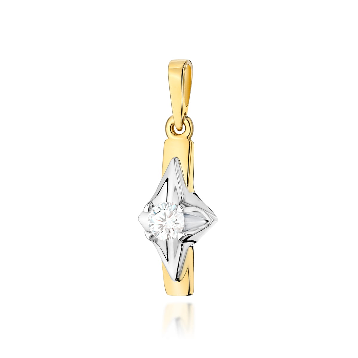 Zawieszka z żółtego złota z brylantem 0.20 ct FZ088-585-B0.20 2