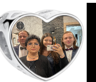 Charms • Zawieszka ze zdjęciem i grawerem • Serce ażurowe 2