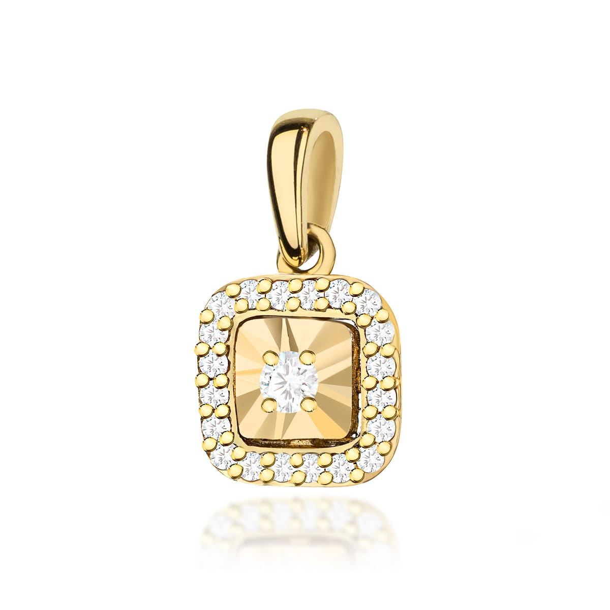 Zawieszka z żółtego złota z brylantem 0.12 ct FZ0514-585-B0.12 1